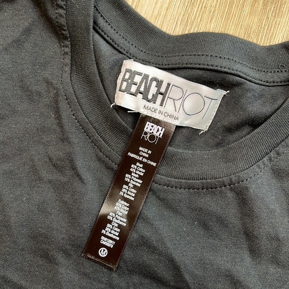 BEACH RIOT Esme Mesh Back Cotton & Modal Crop T-Shirt, SIZE MEDIUM 1285 - Picture 6 of 6